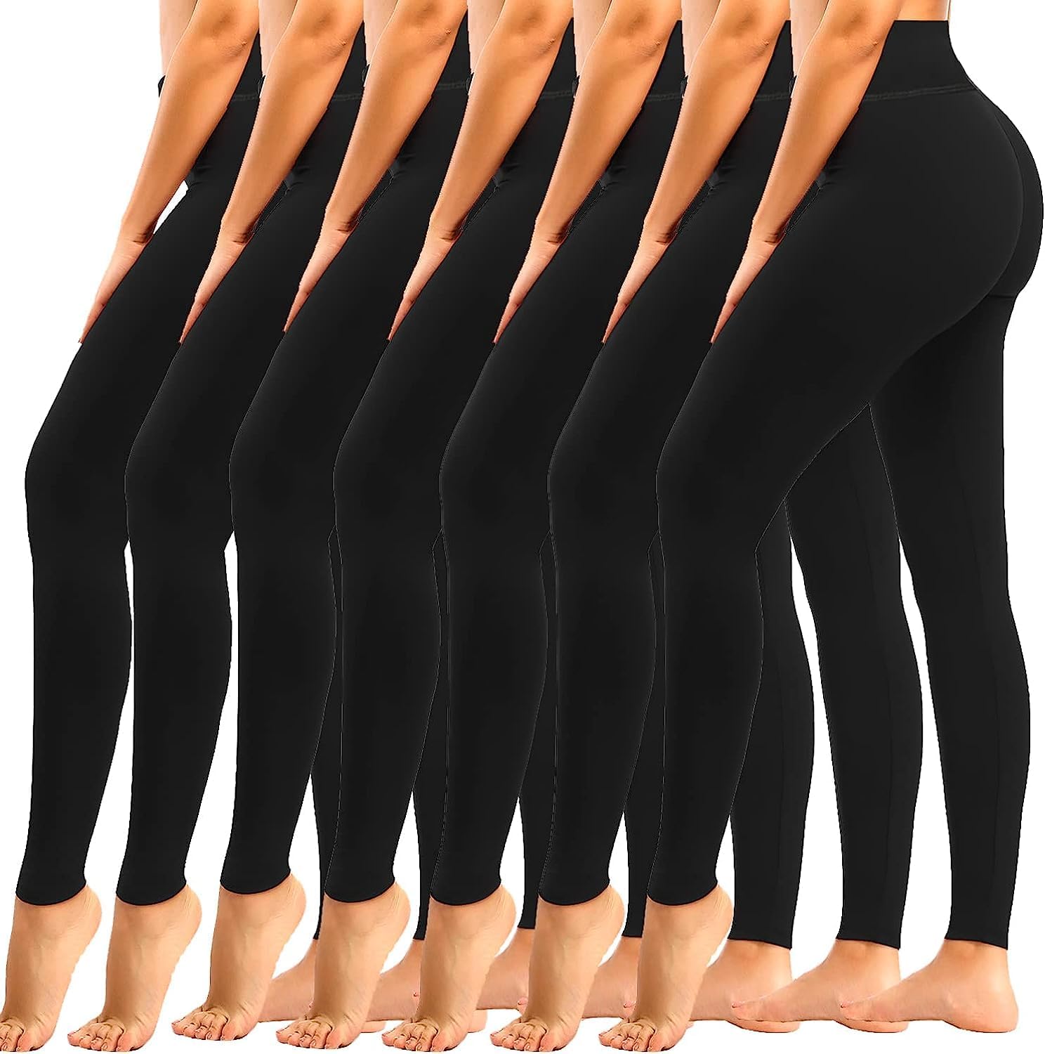 Detalle de we fleece 7-Pack High-Waisted Leggings for Women, Soft Yoga & Workout Pants