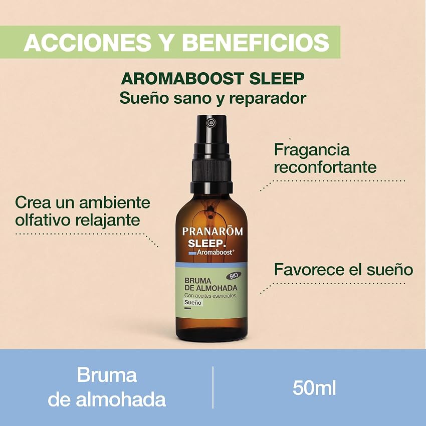 Detalle 2 de PRANARÔM Aromaboost Sleep Bio 🌿 Bruma para Sueño Reparador 50ml