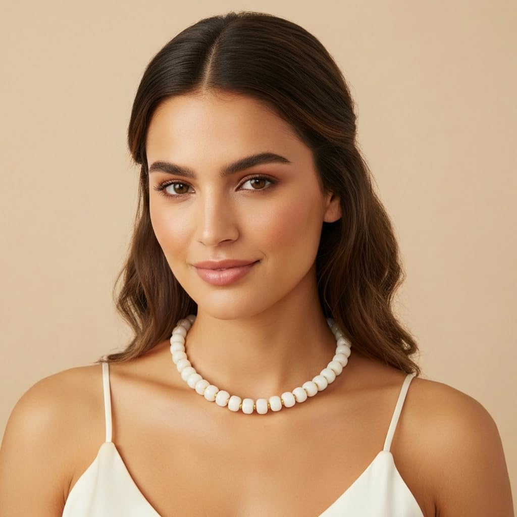 Detalle de LILIE&WHITE Resin Chunky Beaded Necklace for Women – Boho Minimalist Statement Jewelry