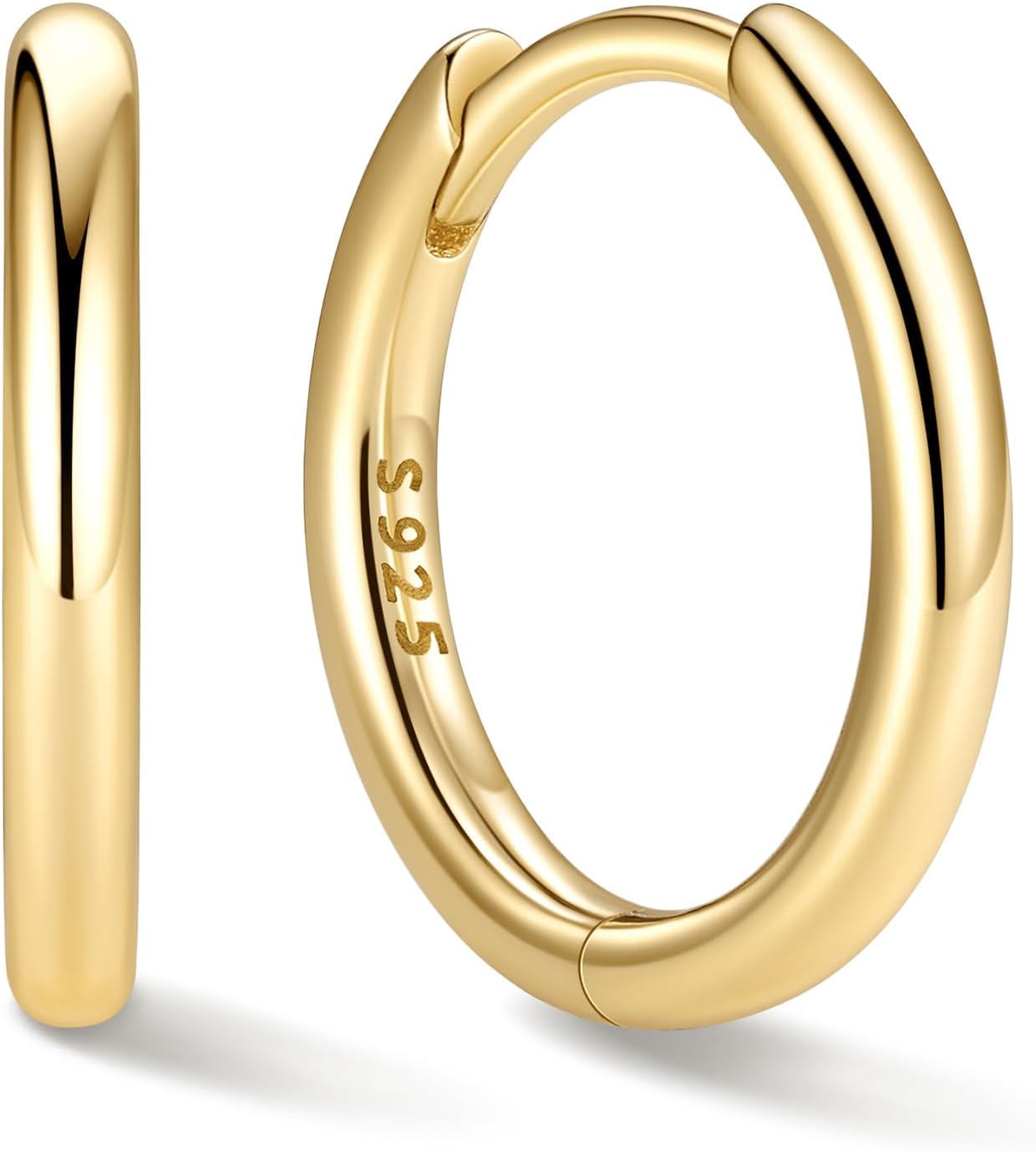 Detalle de ChicSilver Petite Créoles Argent 925 Massif – Boucles d’Oreilles mini hoop 8 à 20 mm