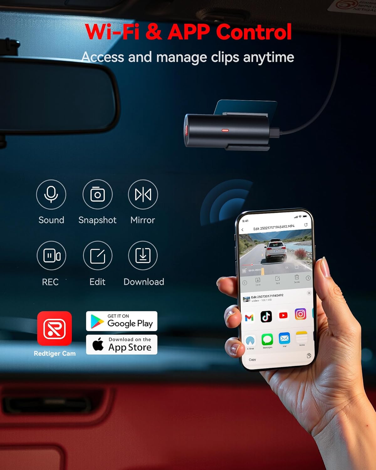 Thumbnail 3 de REDTIGER F11 4K dash cam with 32GB included