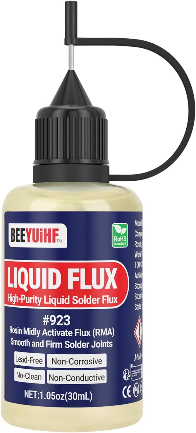 BEEYUIHF Flüssiges Flussmittel #923 – neutrales, bleifreies Kolophonium-Lötwasser für Elektronik (30 mL)