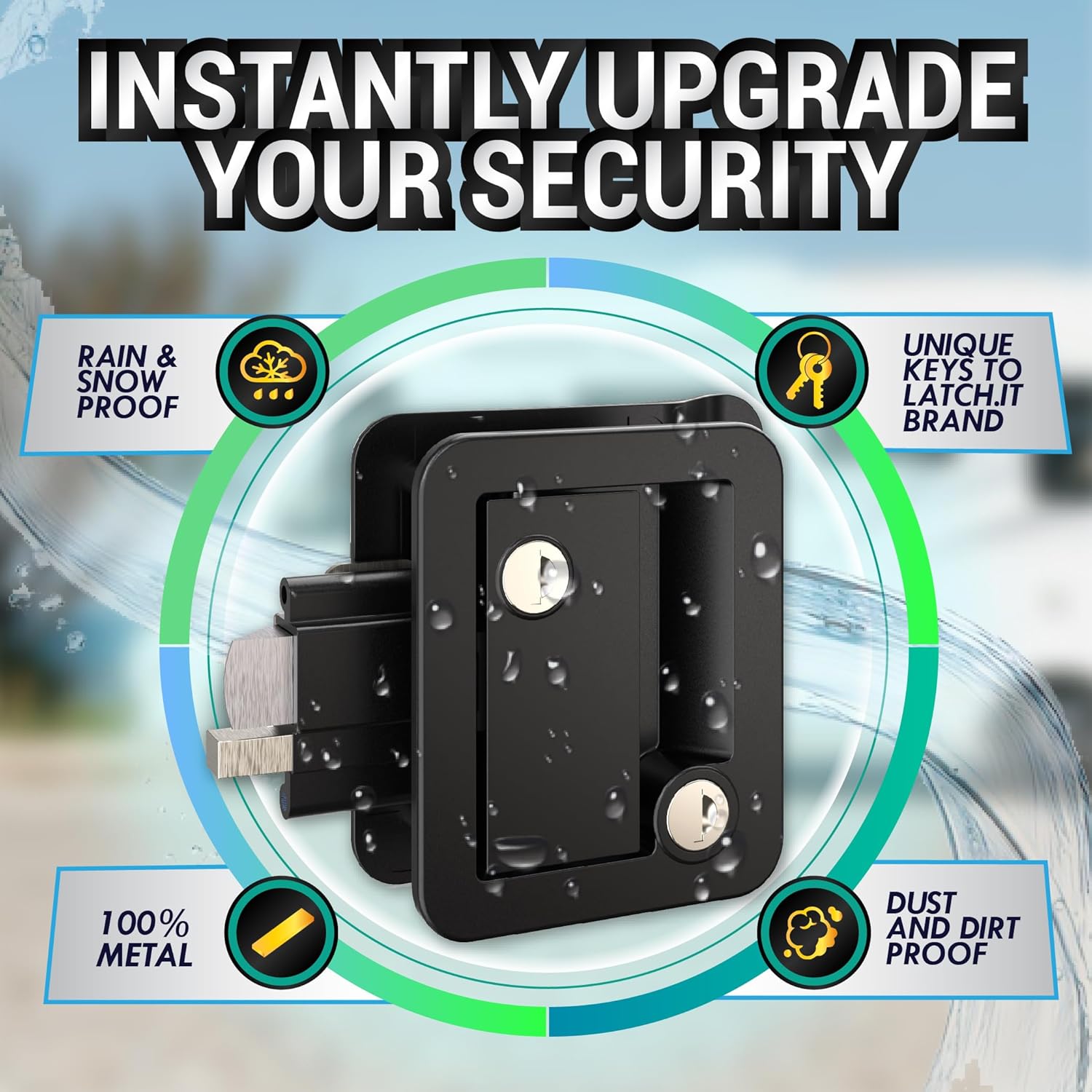 Detalle 2 de LATCH.IT Black RV Door Lock Replacement 2.75" ๐