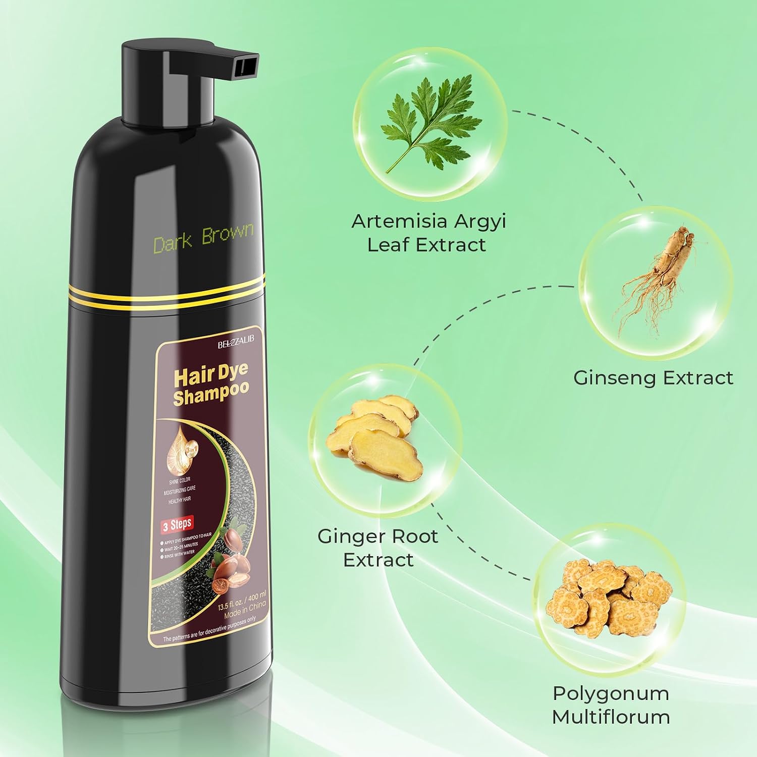 Detalle 2 de Dark Brown Hair Dye Shampoo 13.5 oz