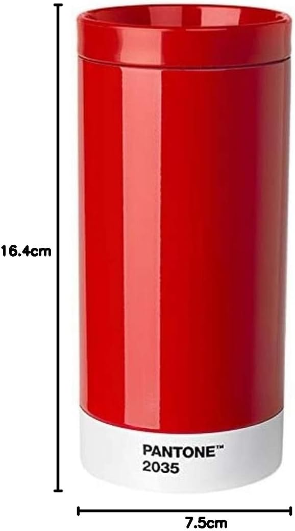 Detalle de Copenhagen Design Pantone to Go, kubek podróżny 430 ml, czerwony 2035 C