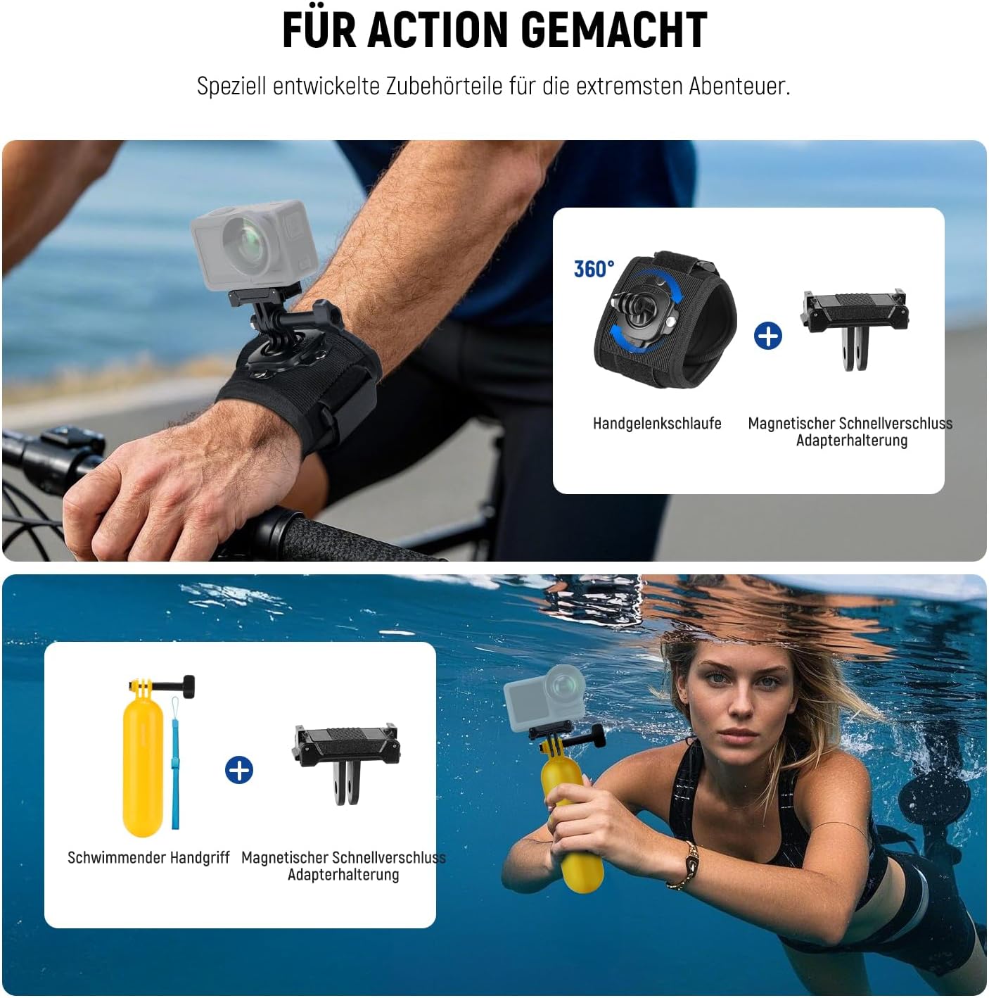 Detalle de NEEWER „35 in 1“ Action Kamera Pro Zubehör-Set (GP-51) für DJI Osmo Action und GoPro