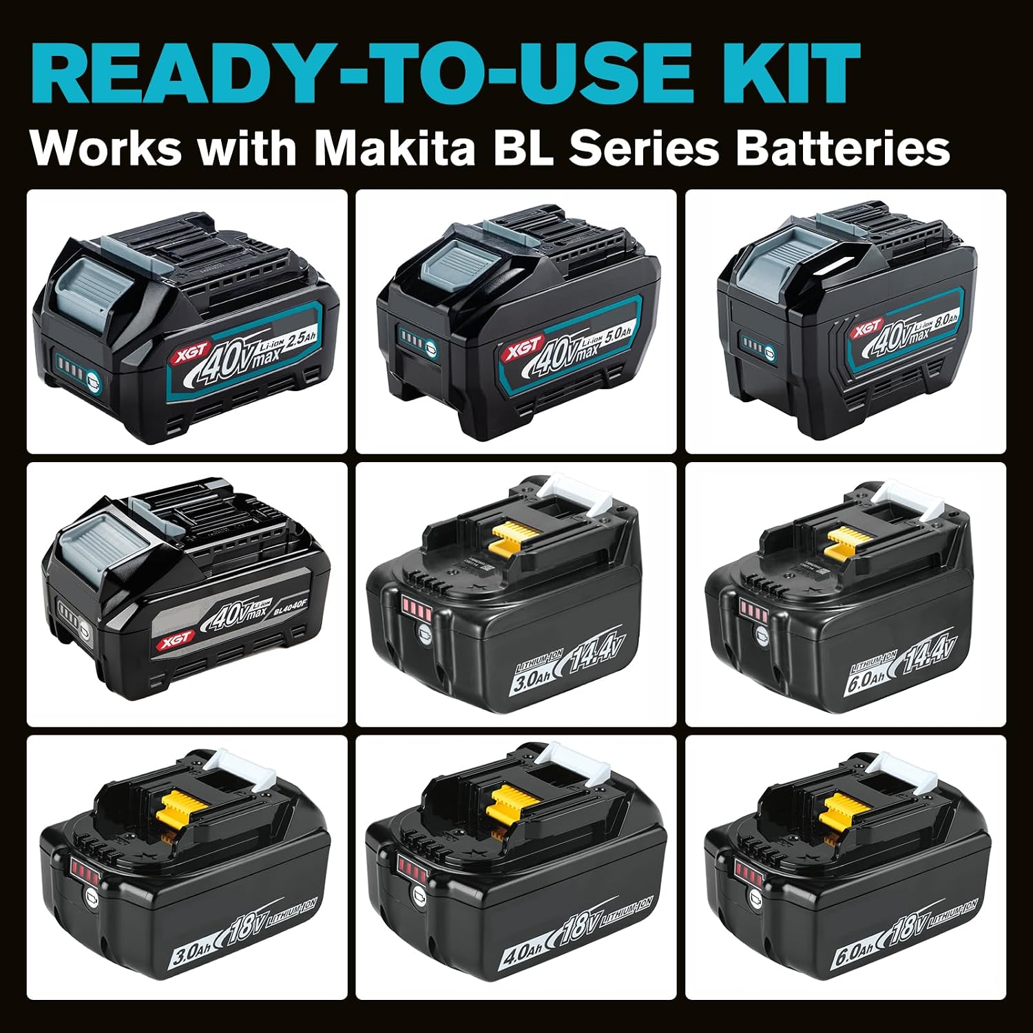 Thumbnail 6 de AIDERAR Schlagschrauber Akku 18V für Makita Batterien, 1/2 Zoll, 1500 Nm – kabelloses Hochdrehmoment-Werkzeug (Ohne Batterie, inkl. Tasche)