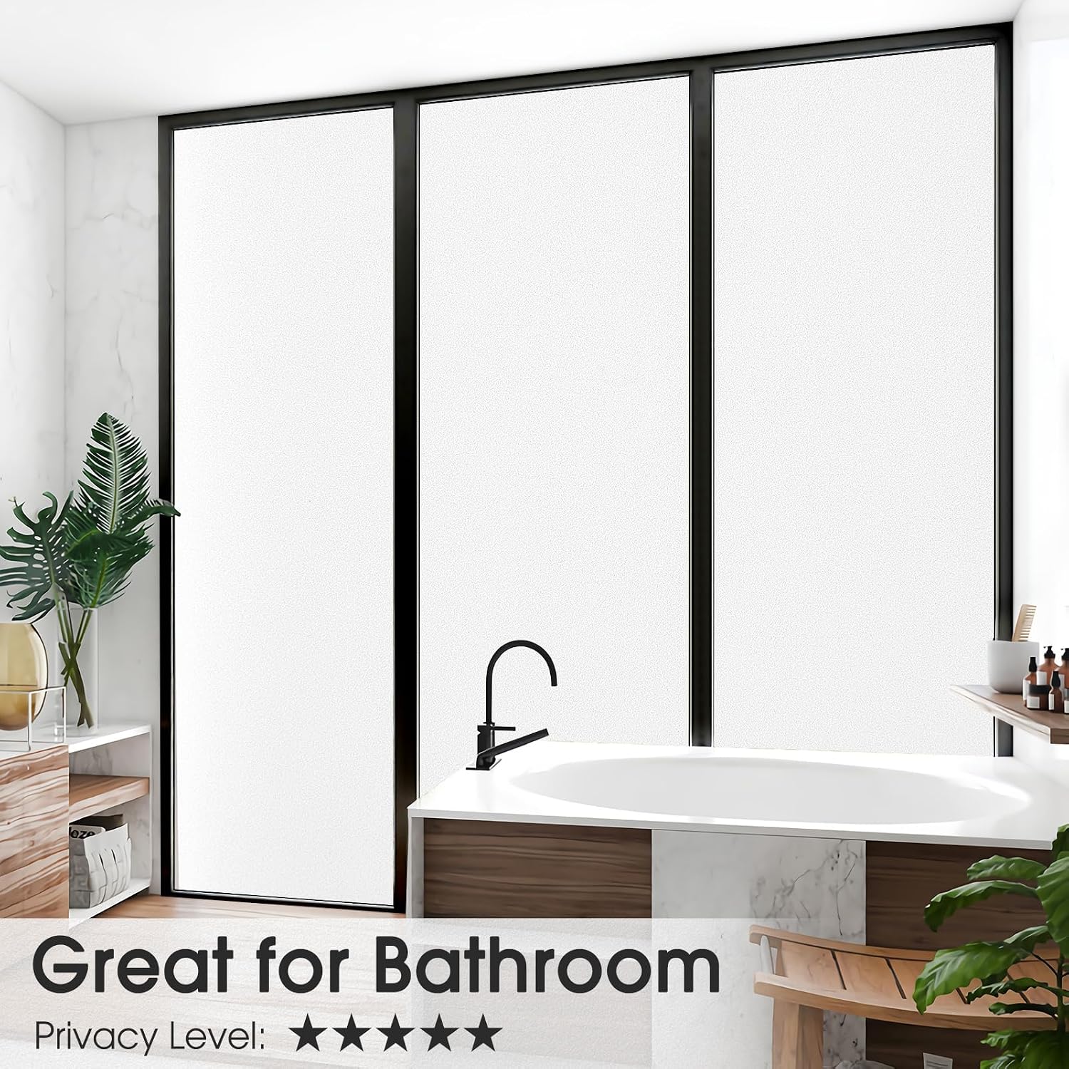 Thumbnail 5 de Lifetree Fensterfolie blickdicht für Privatsphäre (90x200 cm) – selbsthaftend ohne Klebstoff, Anti-UV, Milchglas-Look