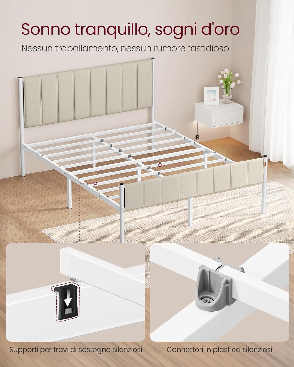 Thumbnail 5 de VASAGLE RMB975LH01 Struttura Letto Matrimoniale 160x200