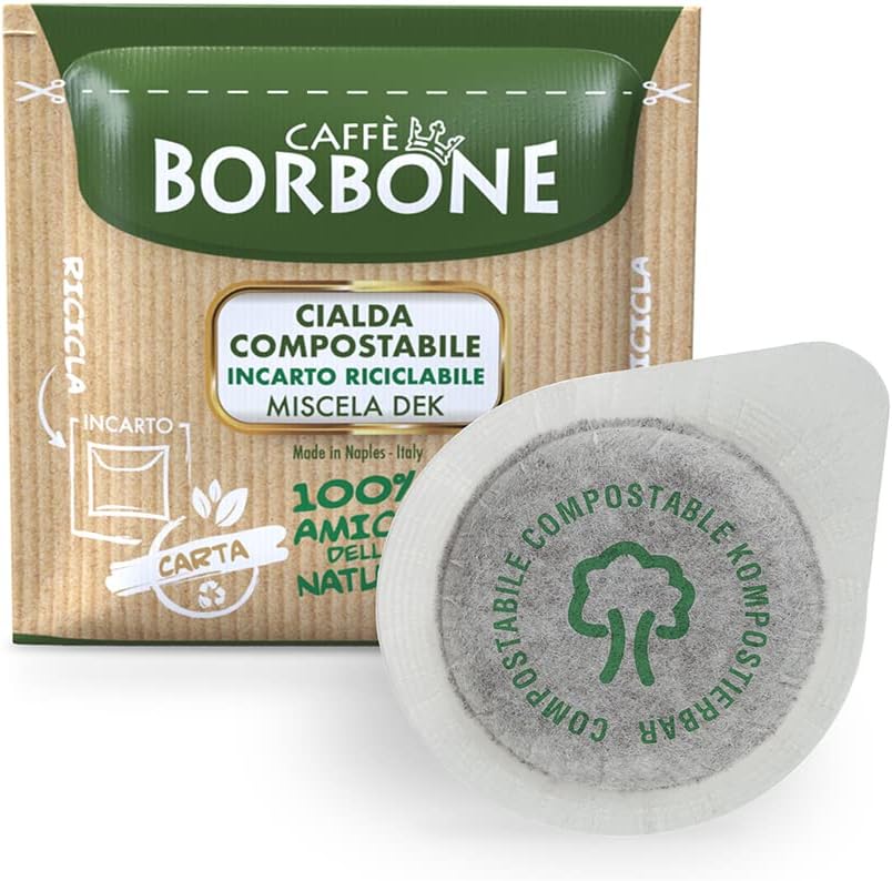 Detalle de Caffè Borbone Dosette Compostable Mélange Décaféiné – 50 dosettes ESE 44 mm