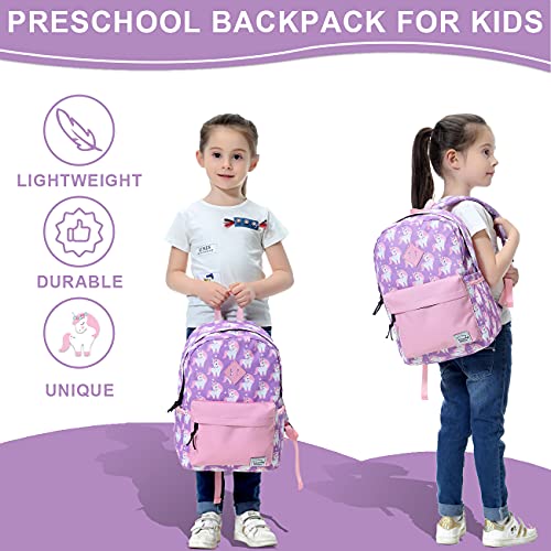 Detalle de VASCHY Mochila infantil unicornio para preescolar (4–6 años) resistente al agua
