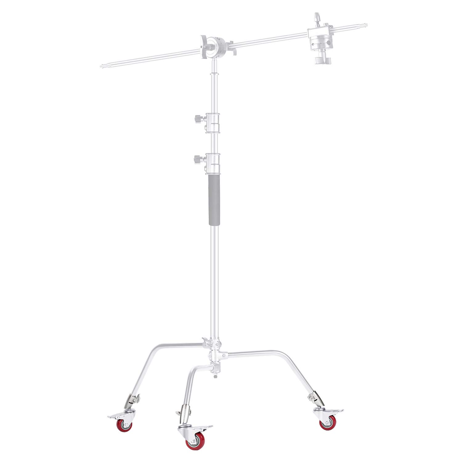 Detalle de NEEWER 3er Pack professionelle Lenkrollen (75 mm) für C-Fotostative – Metall, Gummibasis, 360° drehbar (silber)