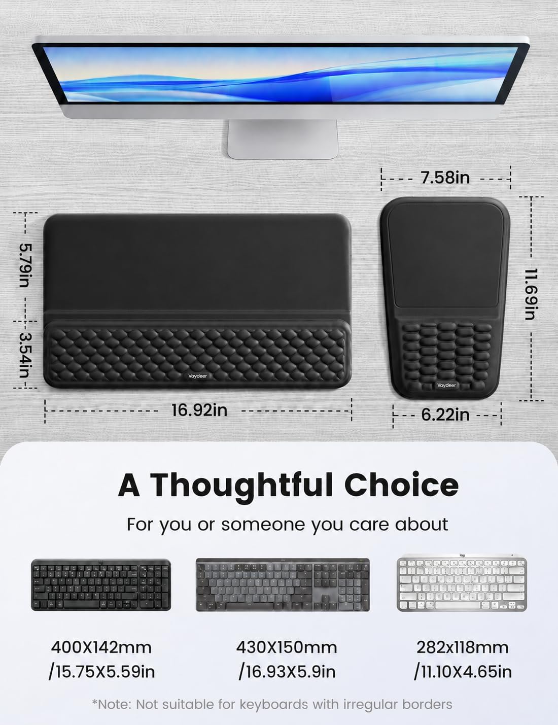 Detalle 2 de Vaydeer STK#011 Keyboard Stand and Mouse Pad Set with Memory Foam