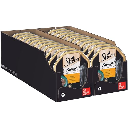 Detalle de SHEBA Schale Nassfutter für Katzen Sauce Collection mit Pute in heller Sauce – 2 x 11 x 85 g
