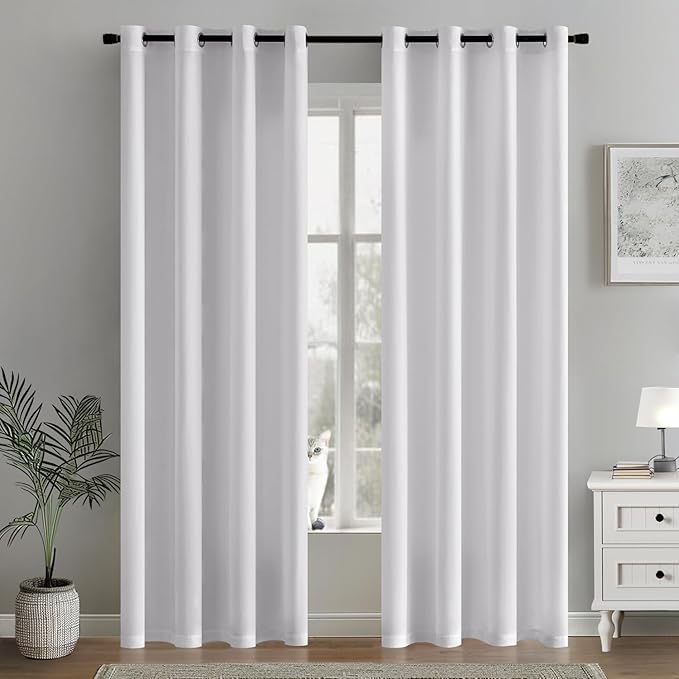 Detalle de MIULEE Cortinas Translúcidas Modernas para Dormitorio y Sala 🏡, 2 Piezas
