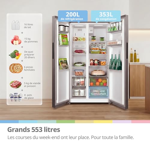 Thumbnail 1 de Comfee' 553L Frigo Américain – Frigo Congélateur Combiné No Frost, Blanc, Classe Énergétique E
