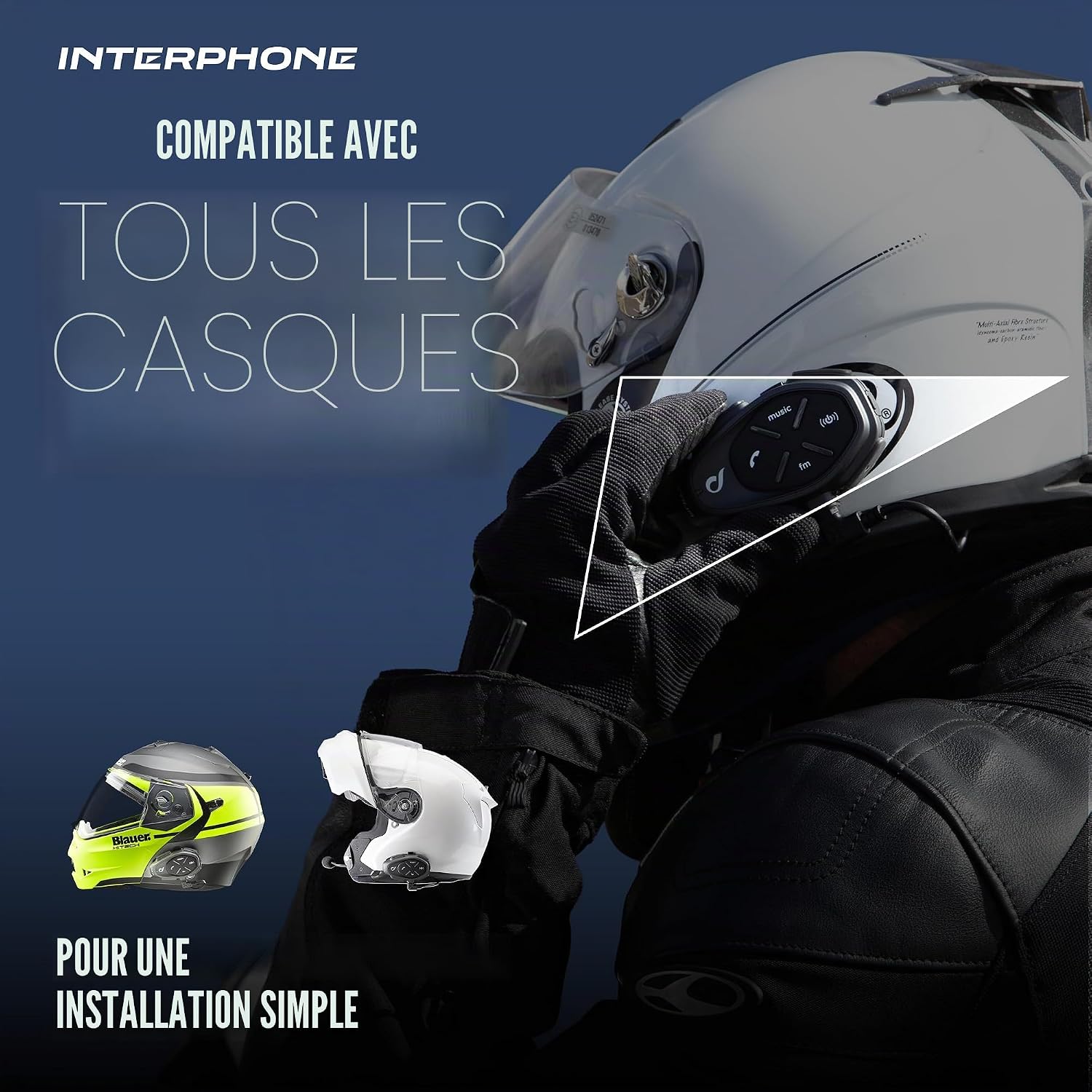 Detalle de Interphone Tour - Système de Communication Moto Bluetooth (Un Paquet) pour 4 Riders
