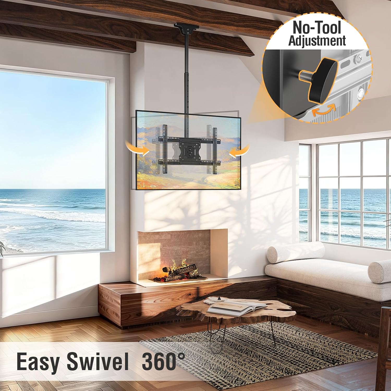 Thumbnail 1 de ELIVED ceiling TV bracket for 37–75 inch TVs (max VESA 600x400mm, up to 50kg)