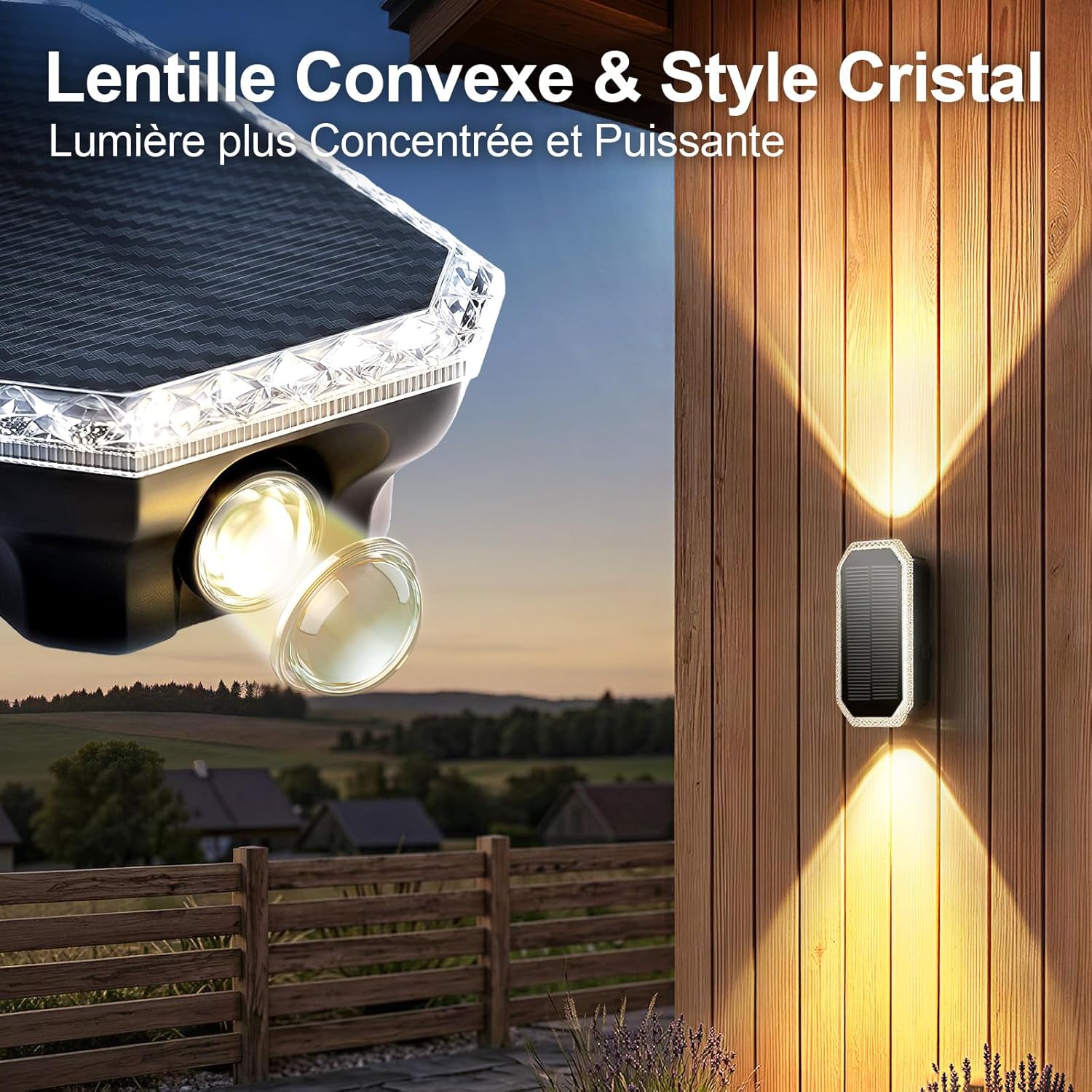 Thumbnail 1 de SUNNMO Lampe Solaire Extérieure Murale (Lot de 4) – Appliques Haut et Bas, 3 Modes, IP65