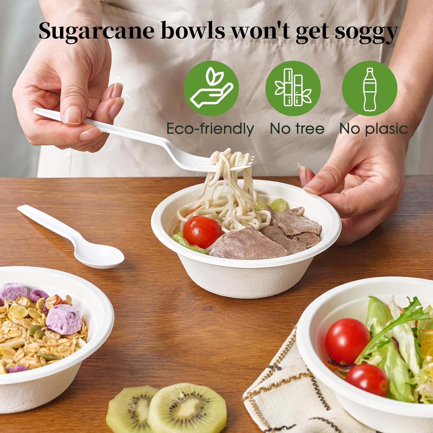 Thumbnail 4 de ECOLipak 12 oz Compostable Paper Bowls 150 Pack