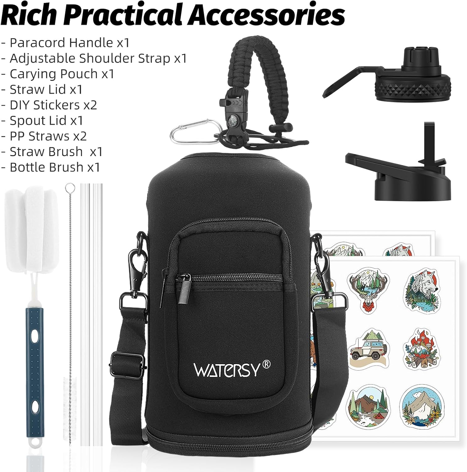 Thumbnail 1 de Watersy 128oz Insulated Water Bottle: BPA-Free, Leak-Proof 1 Gallon Jug with Straw Lid