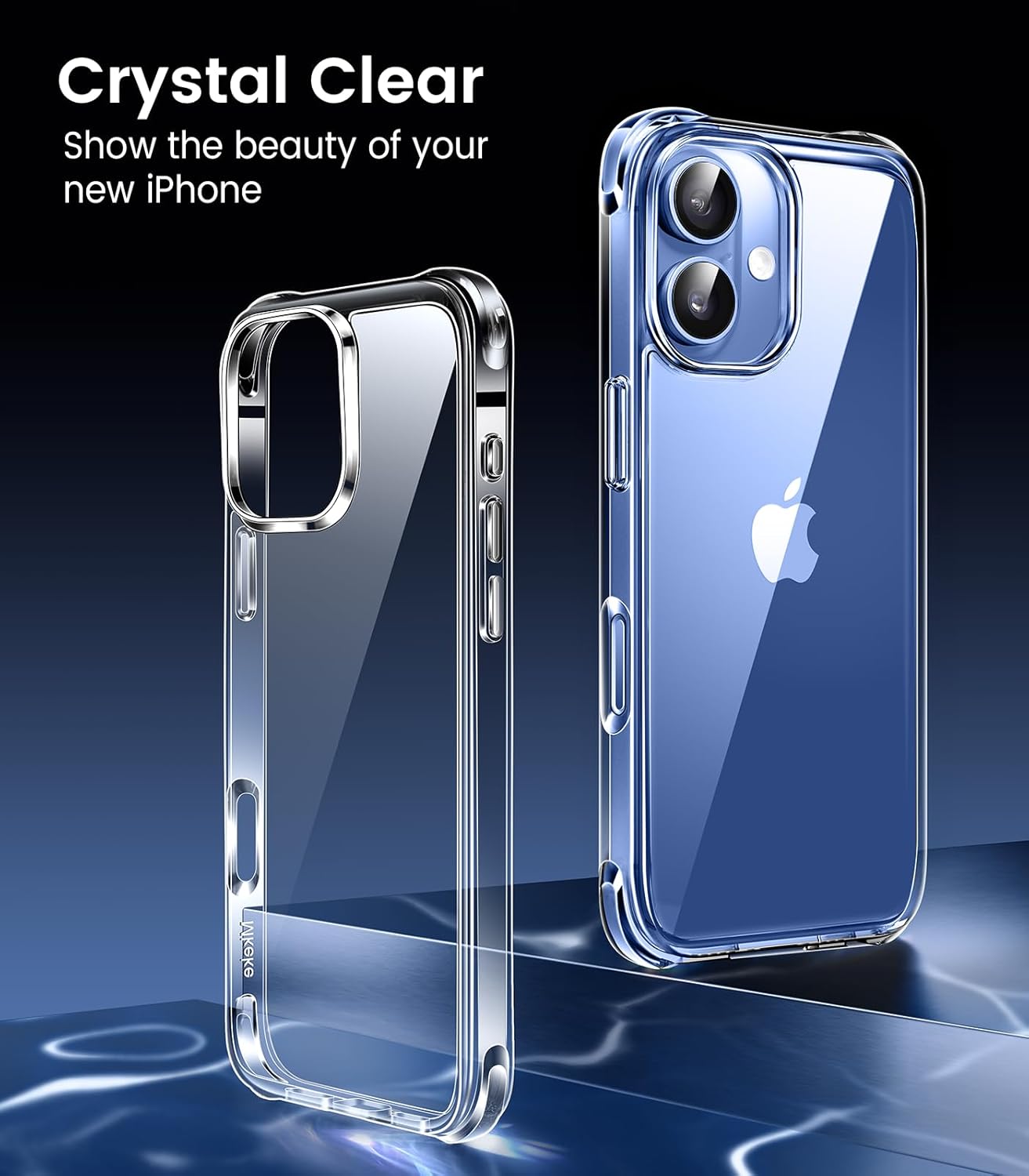 Detalle 2 de Mkeke Clear iPhone 17 Case — Not-Yellowing, Military-Grade Drop Protection