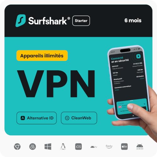 Detalle de Surfshark Starter VPN — 6 mois (Code numérique)