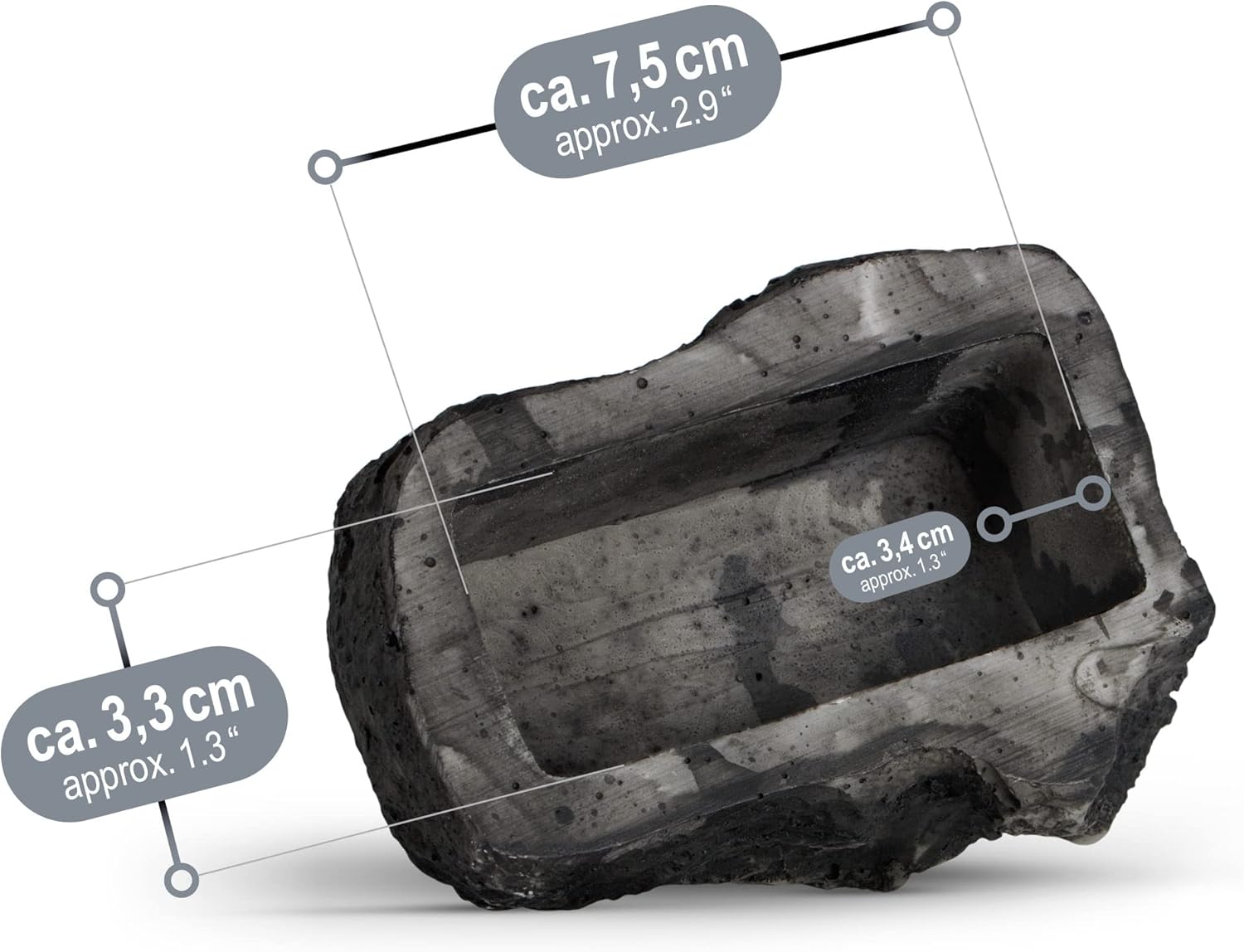 Thumbnail 5 de com-four Schlüsselstein „medium hill“ mit Geheimfach – Kunstgestein für Geocaching & Schlüsselversteck in Stein-Optik