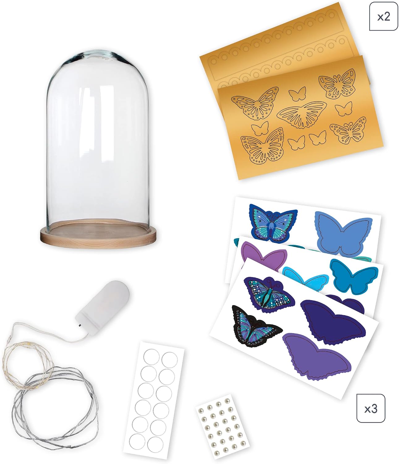 Thumbnail 2 de Janod - Cloche Lumineuse Papillons Bleus et Dorés à Créer (Les Ateliers Déco) – Kit créatif pour enfant
