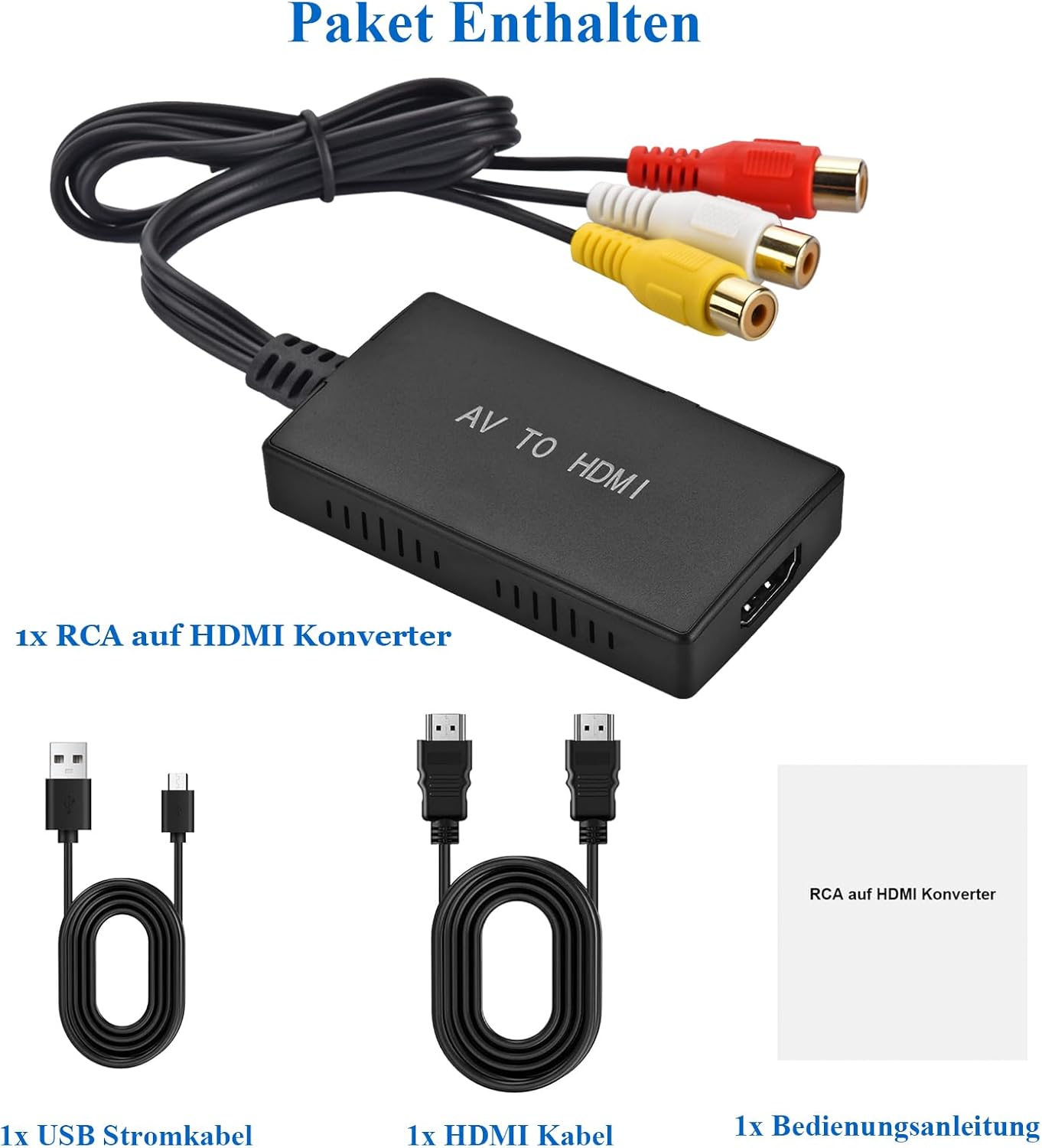Thumbnail 6 de Amtake RCA-zu-HDMI-Adapter für 1080P mit HDMI-Kabel – AV-Konverter für PS2/PS3, Xbox, VHS & mehr (PAL/NTSC)