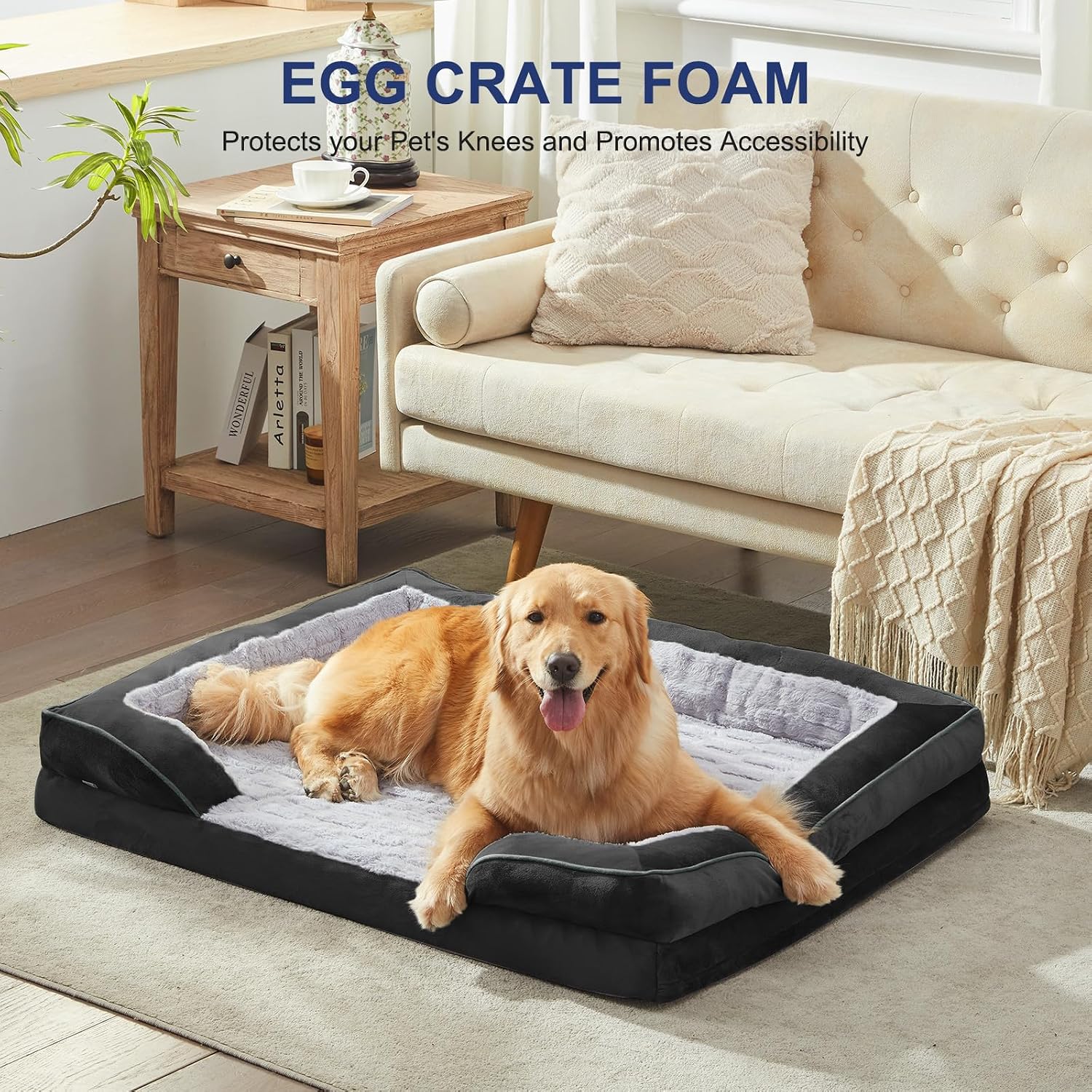 Detalle de FURTIME Orthopedic Dog Bed, 35" x 26" x 6.5