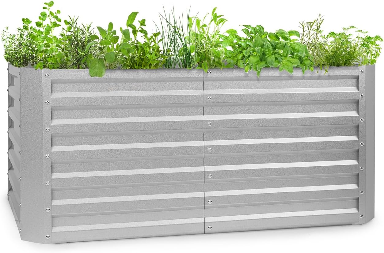 Detalle de blumfeldt High Grow Straight odlingslåda i galvaniserat stål, 432 liter