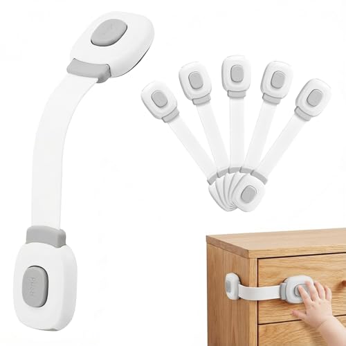 Detalle de BillyBath Bloc Porte Sécurité Bébé 6 Pièces – Système Double Verrouillage et Fixation Adhésive pour Armoires, Tiroirs et Réfrigérateurs