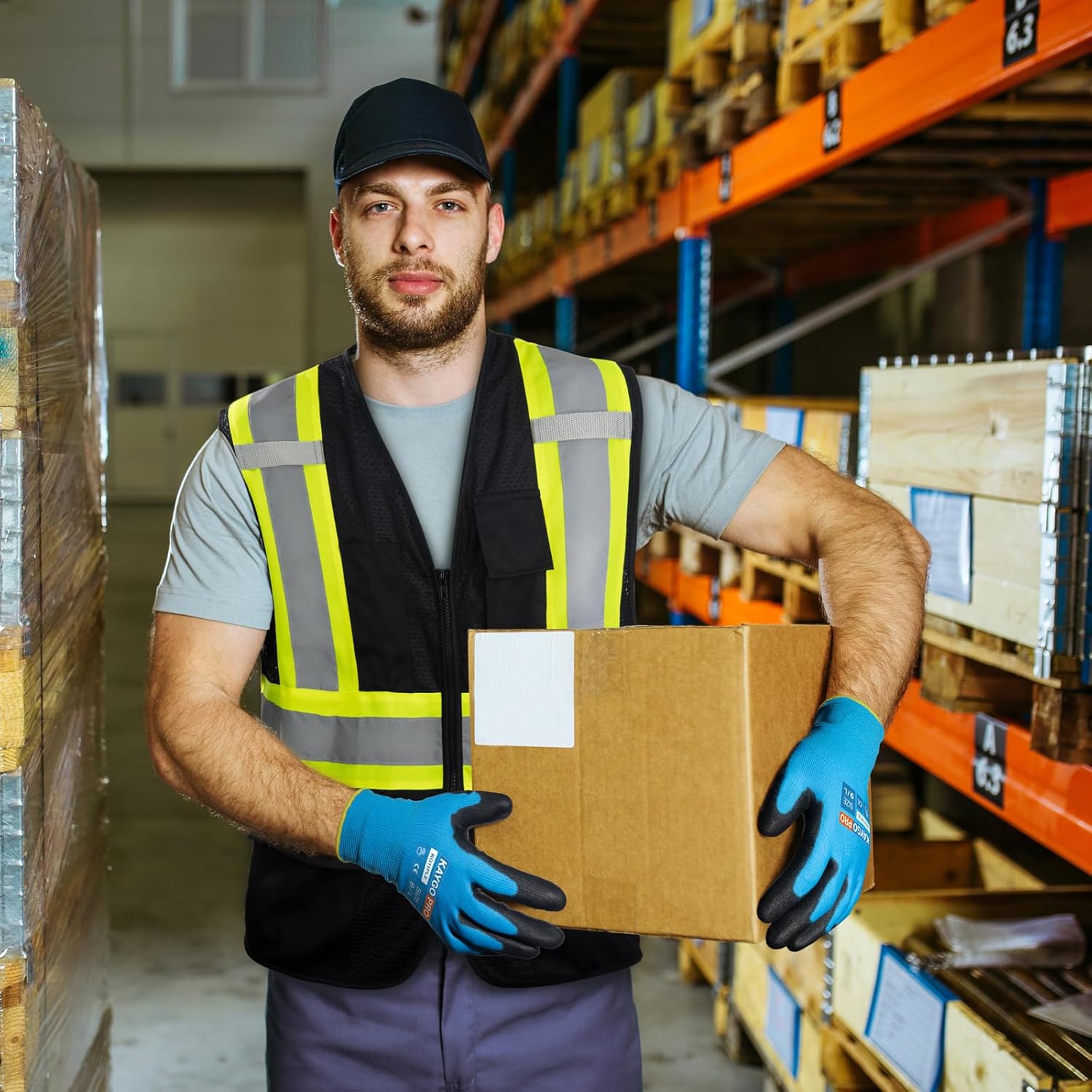 Thumbnail 3 de KAYGO KG11PLE PU Coated Work Gloves (12 Pairs) with Touchscreen, Secure Grip – X-Large, Blue