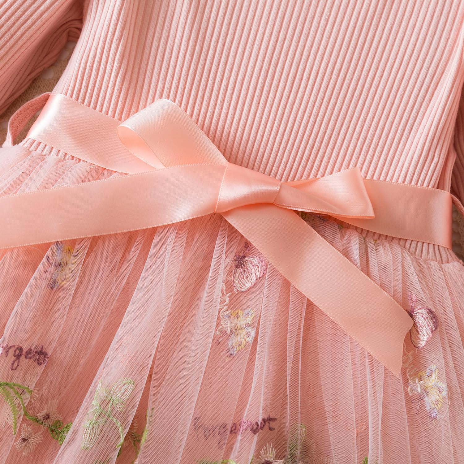 Thumbnail 1 de NNJXD baby girl flower embroidery tulle dress (1–5 years) for birthday parties and summer outings