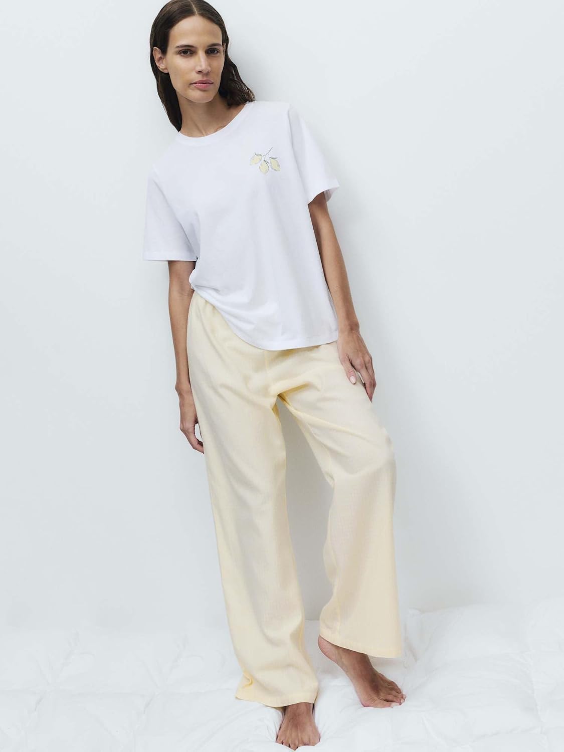 Detalle de Marks & Spencer pyjamabroek van geweven katoen met elastische taille