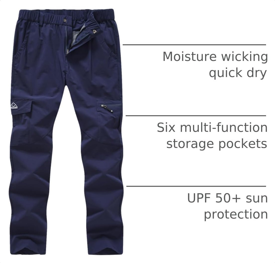 Detalle 2 de YSENTO Women's Hiking Pants: Lightweight Stretch, Quick-Dry UPF 50 with 6 Pockets