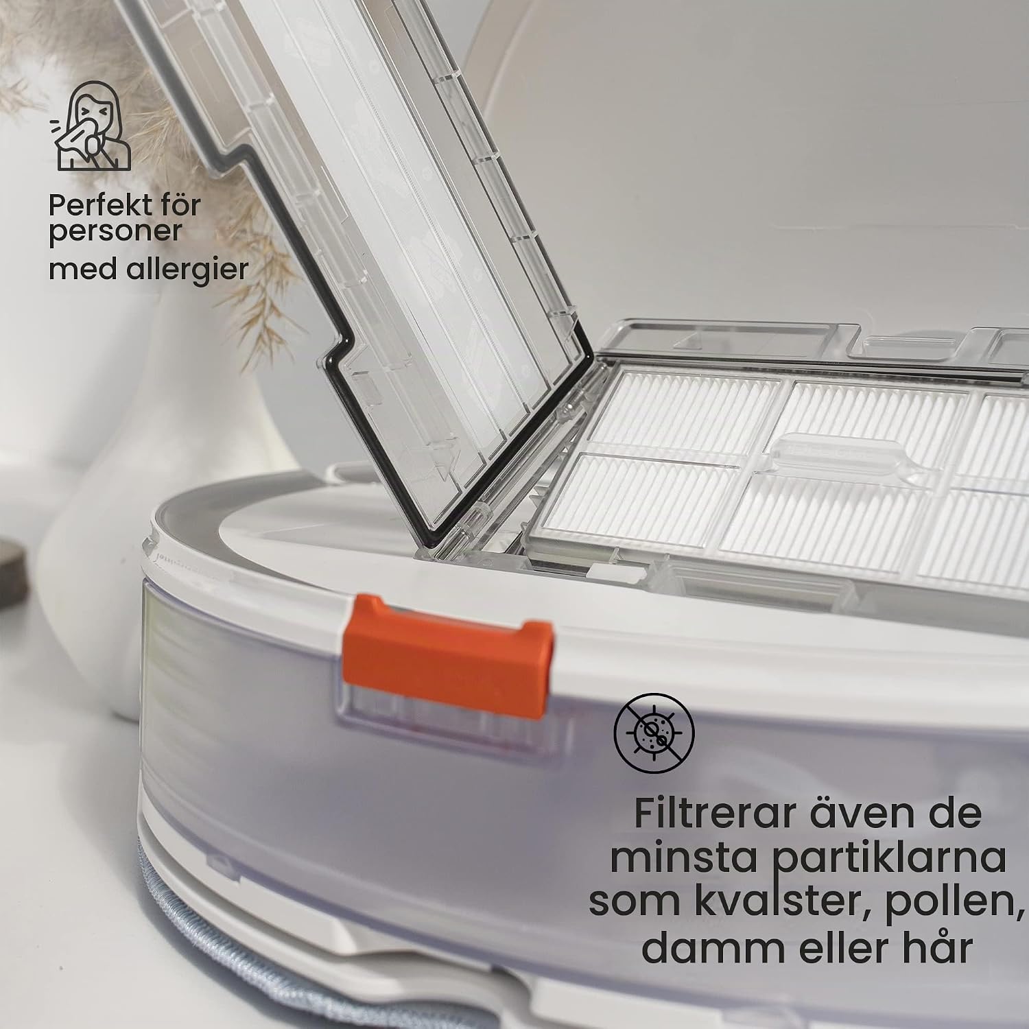 Detalle de BiOHY HEPA-filter för Roborock S7/S8, återanvändbart 6-pack