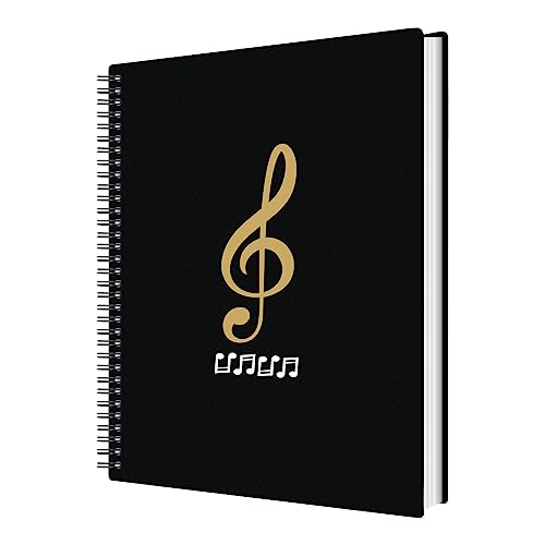 Irich A4 Notenmappe – 50 Taschen/100 Seiten, wasserdicht, Kunststoff, Registermappe für Dokumente, Kunstwerke und Musikblätter