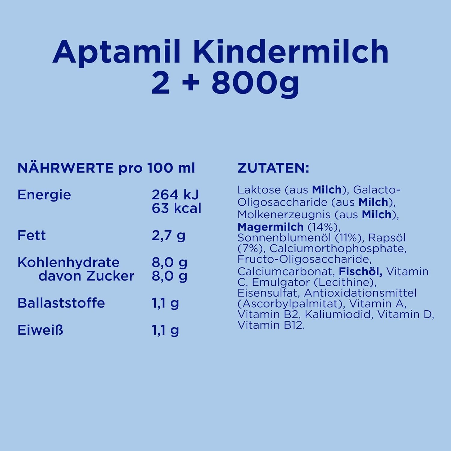 Thumbnail 2 de Aptamil Kindermilch 2 Plus – Kindermilch ab 2 Jahren, 800 g