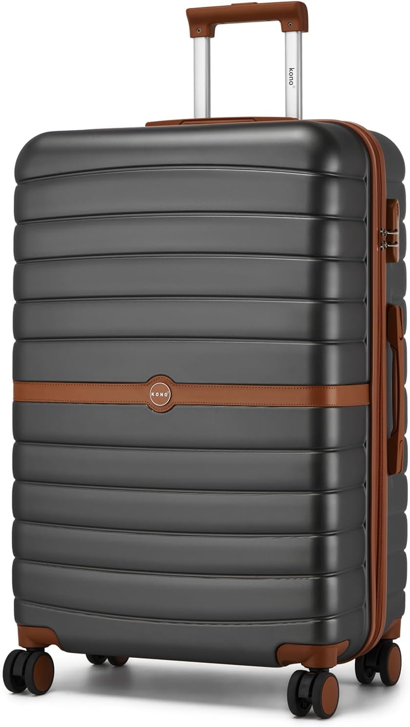 Thumbnail 3 de KONO 76.5 cm Large Hard-Shell Suitcase, 94 L, ABS + PC, 8 Wheels