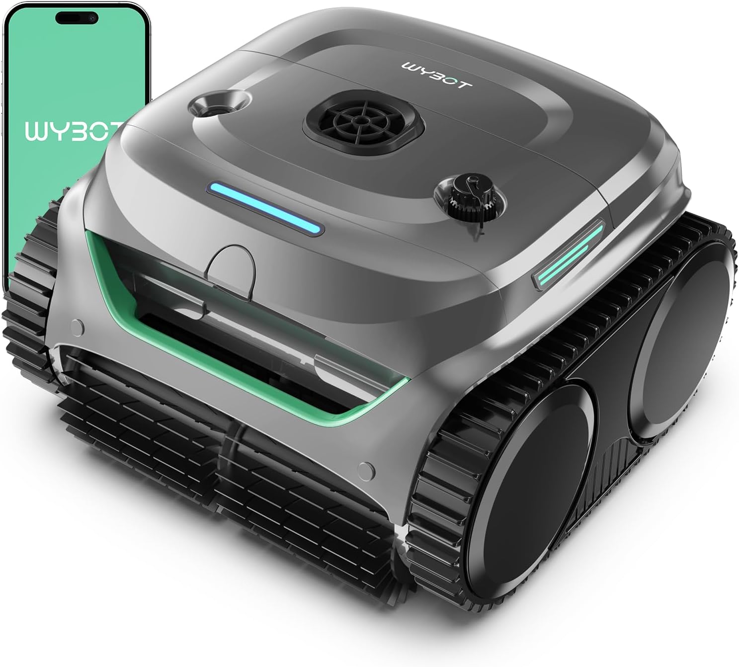 Detalle de WYBOT C2 Cordless Robotic Pool Cleaner — Dual Filtration for Floor, Wall & Waterline