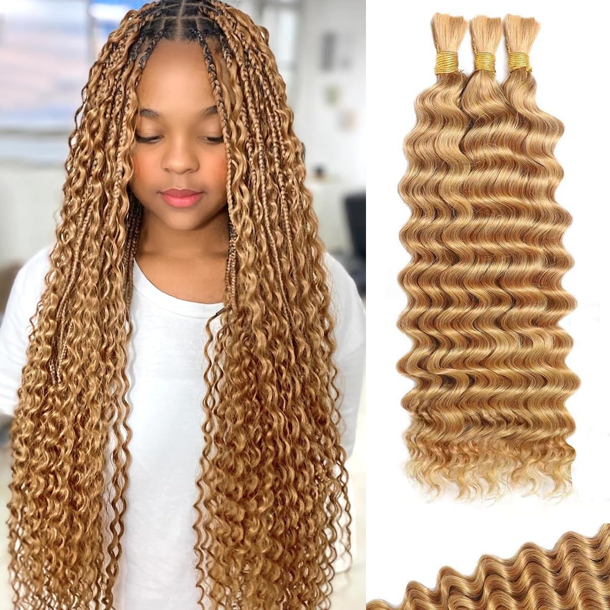 Thumbnail 6 de FONFUNY Human Braiding Hair 20 Inch, 120g
