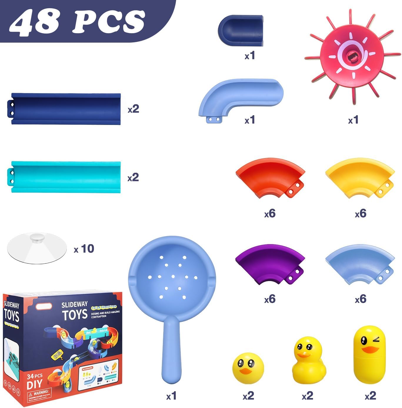 Thumbnail 4 de Bath Toys DIY Track Game 48 pcs