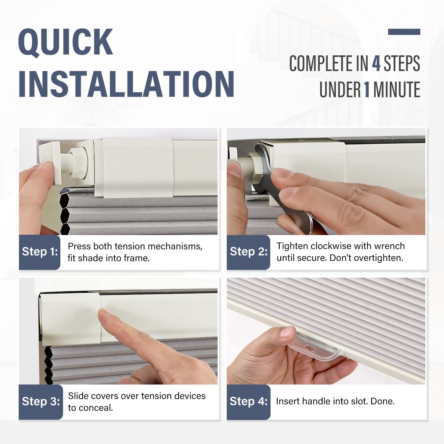 Thumbnail 6 de AOSKY Blackout Cellular Shades 46" x 64