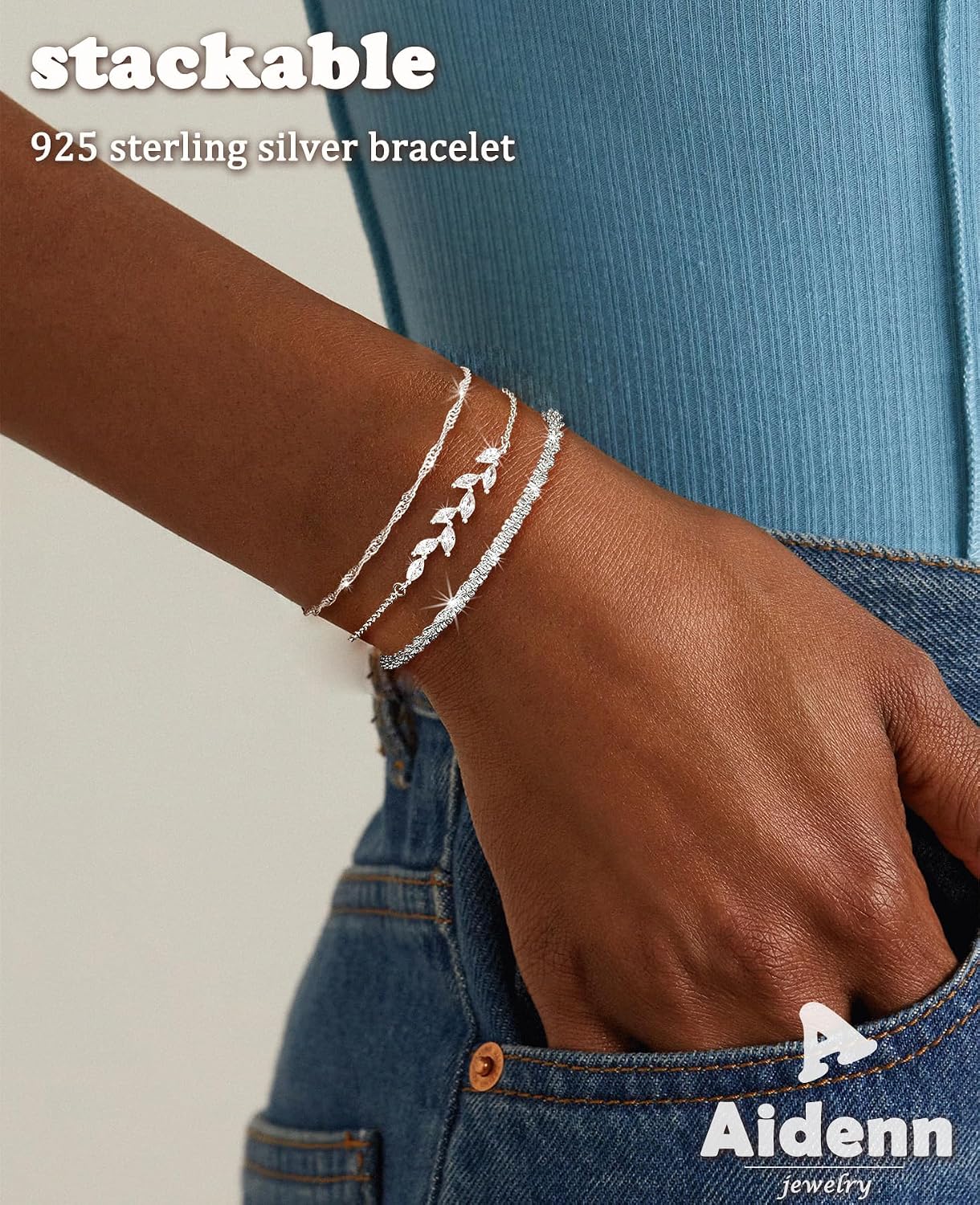 Thumbnail 1 de Sterling-Silber Armband Set 3-teilig mit 925