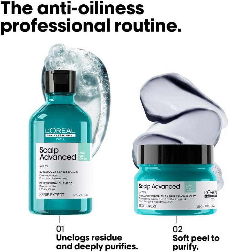Thumbnail 3 de L'Oréal Professionnel Scalp Advanced Anti-Oiliness Dermo-Purifier Shampoo (300ml) – For Oily Hair, Serie Expert