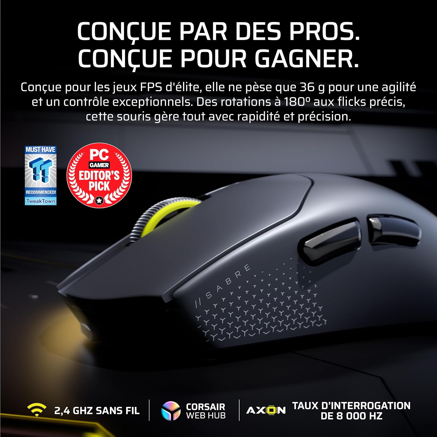 Thumbnail 1 de CORSAIR SABRE V2 PRO souris gaming ultralégère 36 g