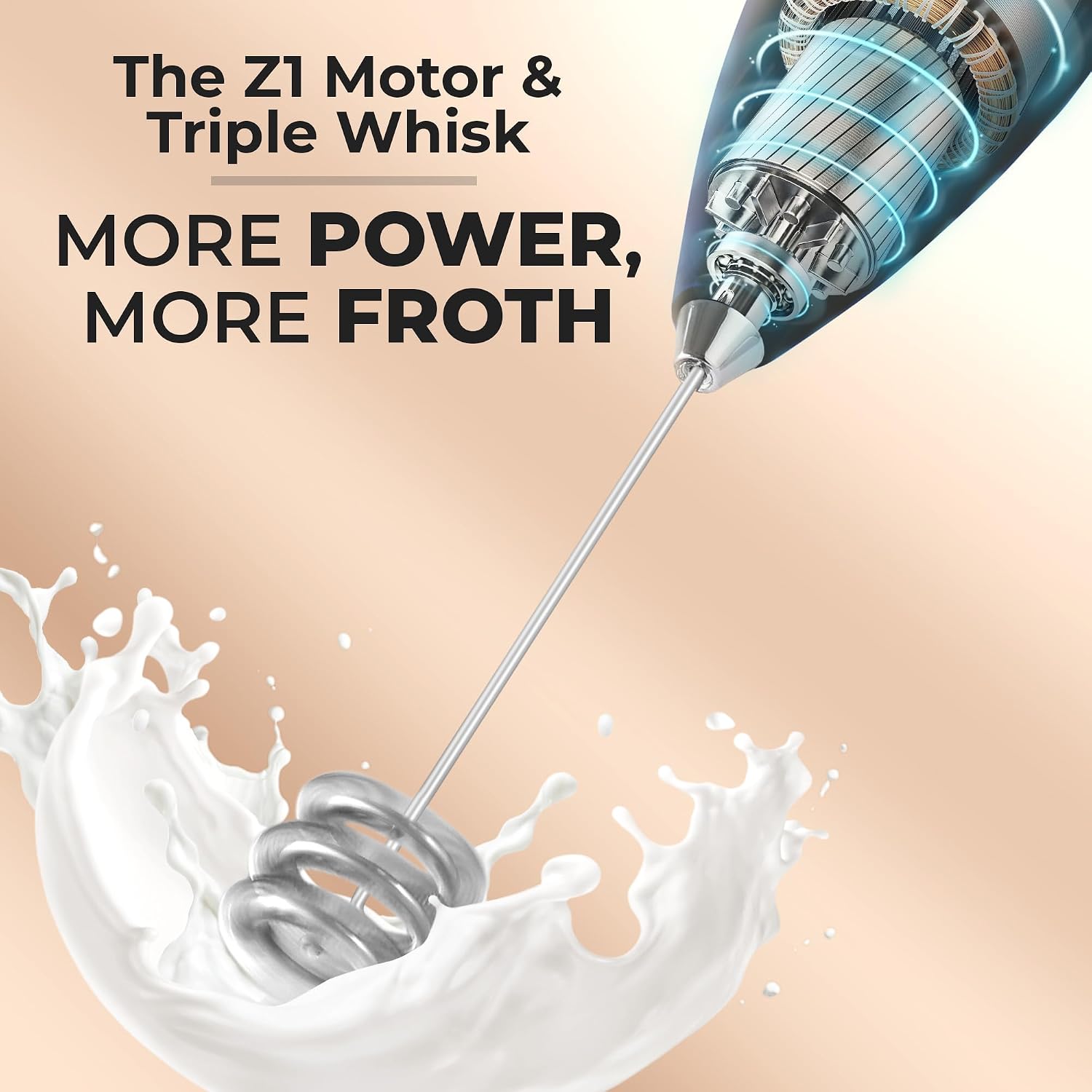 Detalle de Zulay Kitchen Tornado Milk Frother, 4 AA