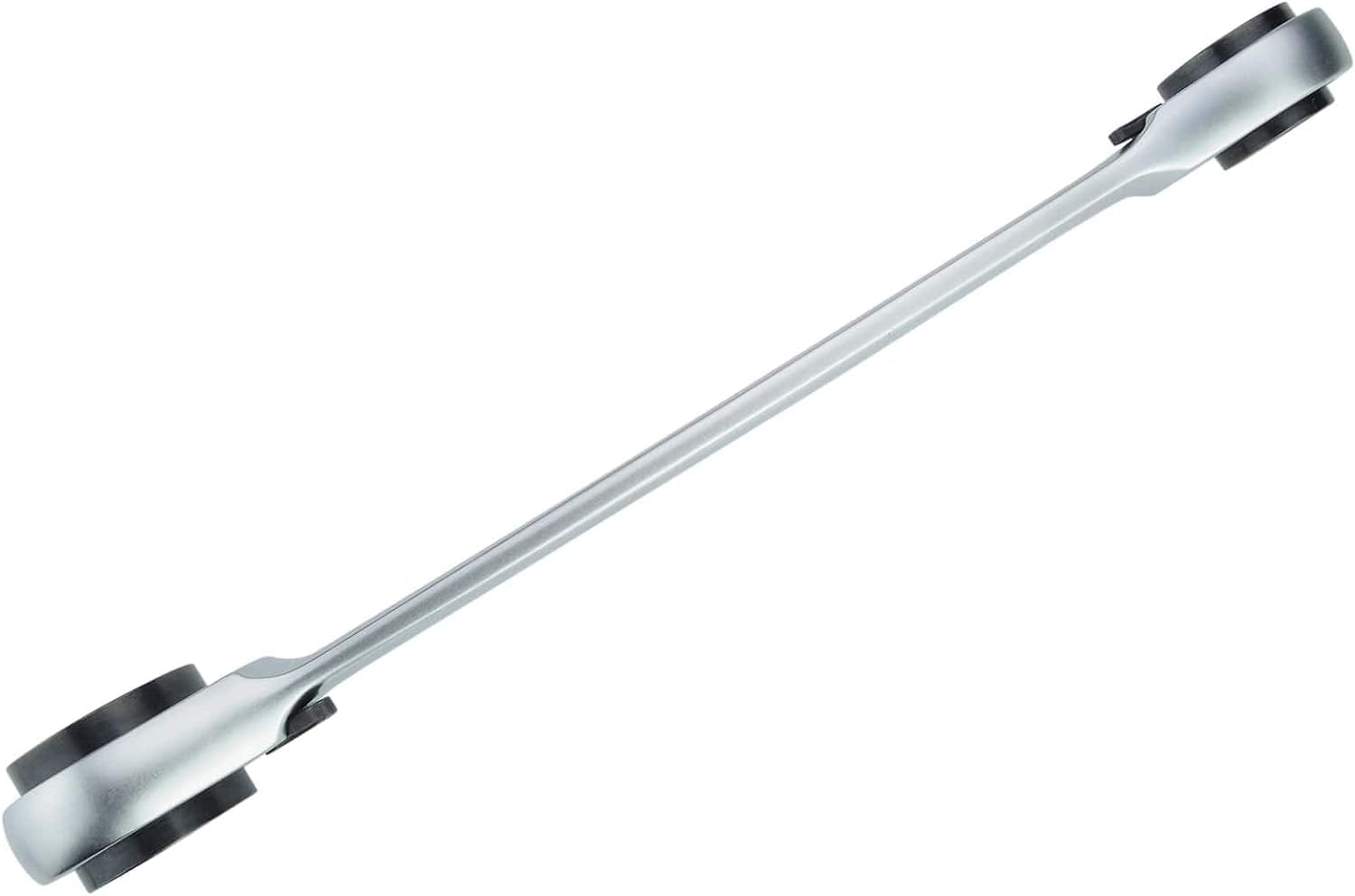 Detalle 2 de HASKYY Chiave a cricchetto 4 in 1 commutabile – 10x13x17x19, acciaio S2, dentatura fine 72 denti, cromata opaca